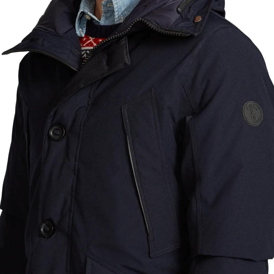 Зимняя куртка Polo Ralph Lauren Мужской пуховик морского синего цвета - изображение 4