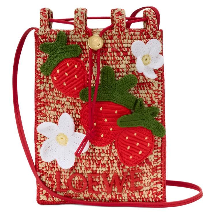 Мини-сумка LOEWE Anagram Pebble Strawberry - изображение 1