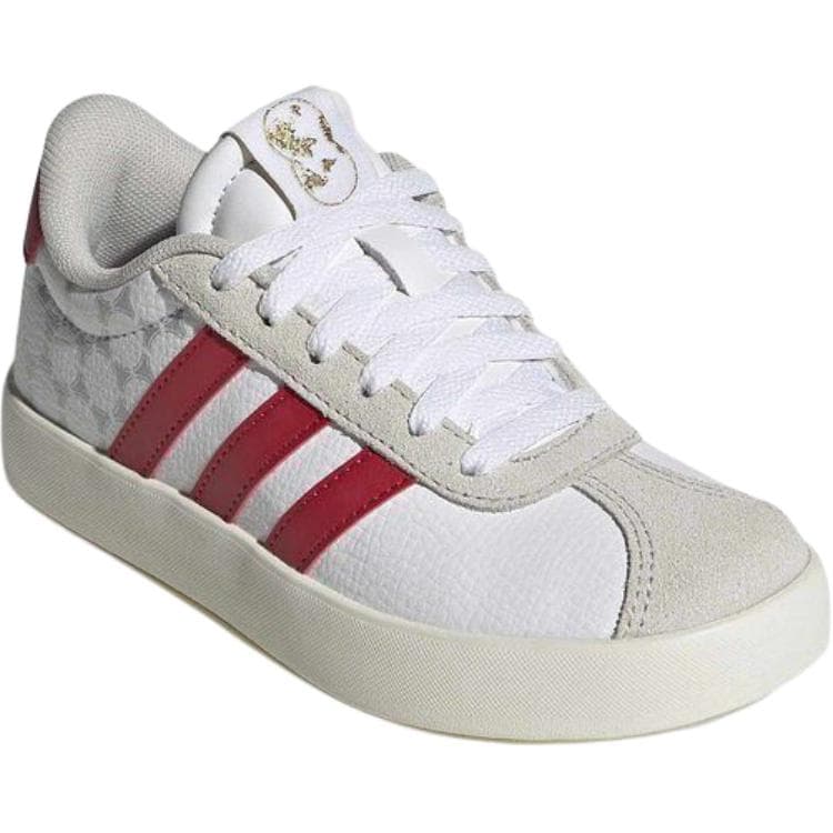 Кроссовки Adidas VL COURT 3,0 Low Топ Детская Скейтбординг Обувь Белый Красный Малыш - изображение 3