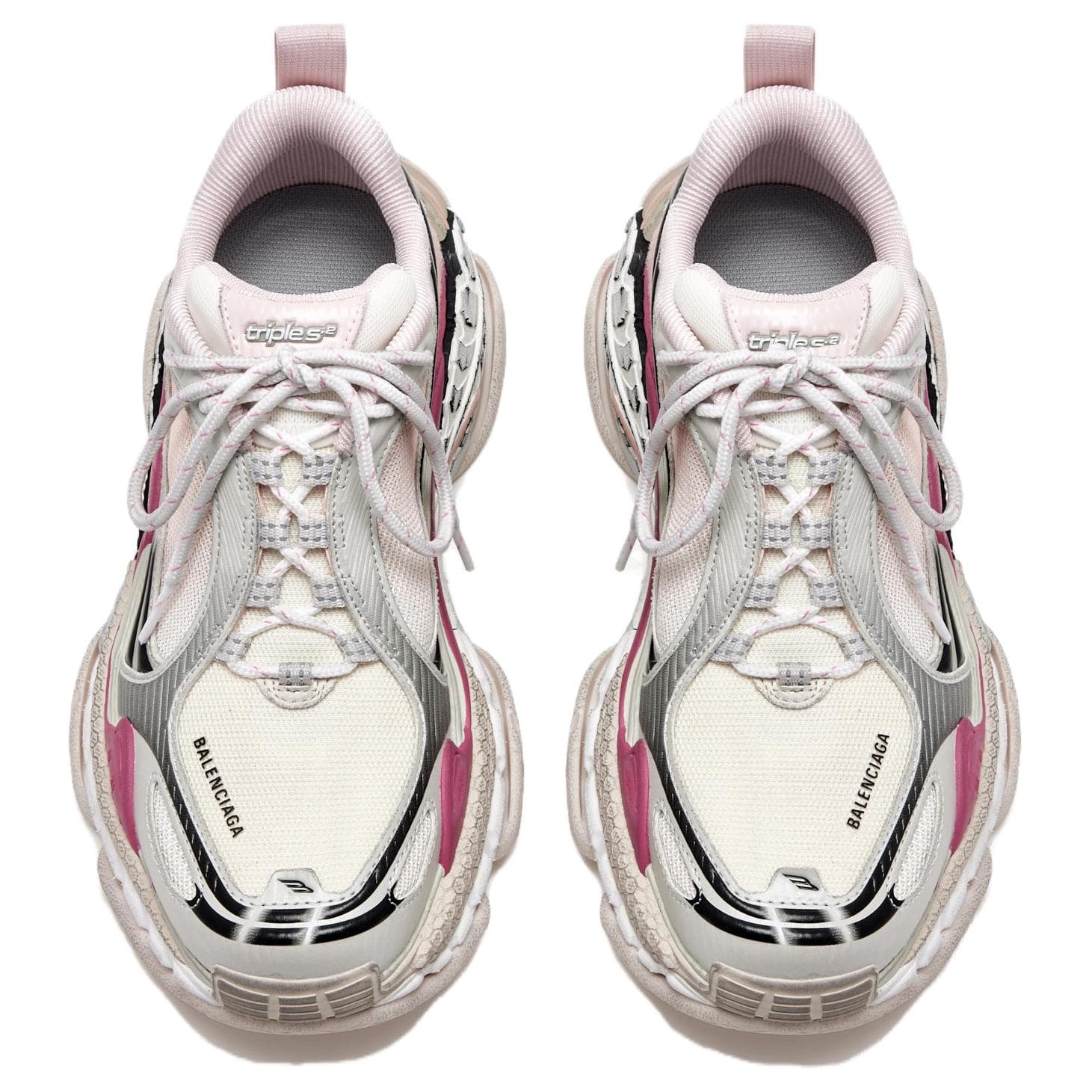 Кроссовки Balenciaga Triple S.2 .2 Градиентные Низкие Кроссовки Женские Розовые Фиолетовые - изображение 4