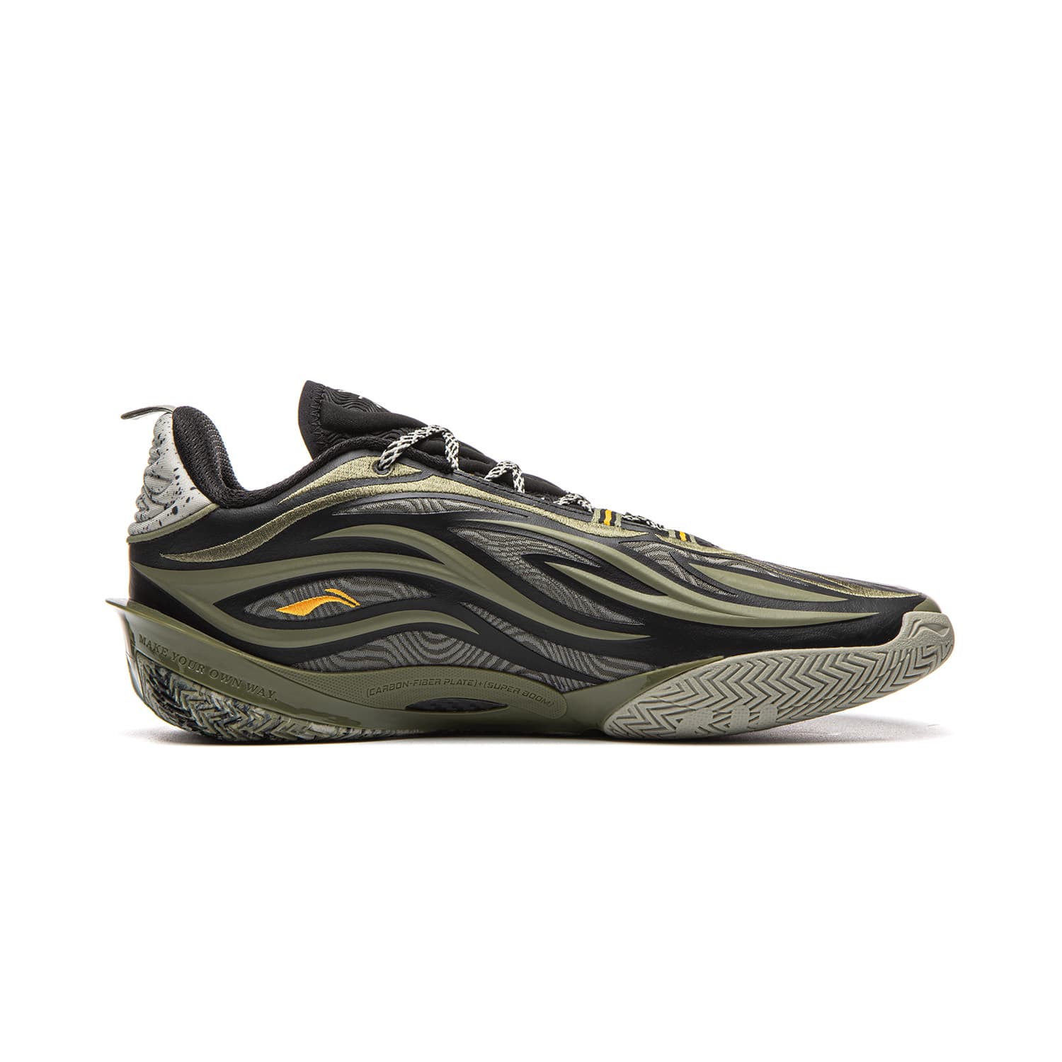 Кроссовки для баскетбола Li-Ning Wade 808 5 Ultra v2 Старая гвардия Легкий гибкий стабильный поддержка покрытие антискручивание амортизация износостойкий отскок сцепление лоу-топы баскетбольные кроссовки мужской чёрно-зеленый - изображение 2