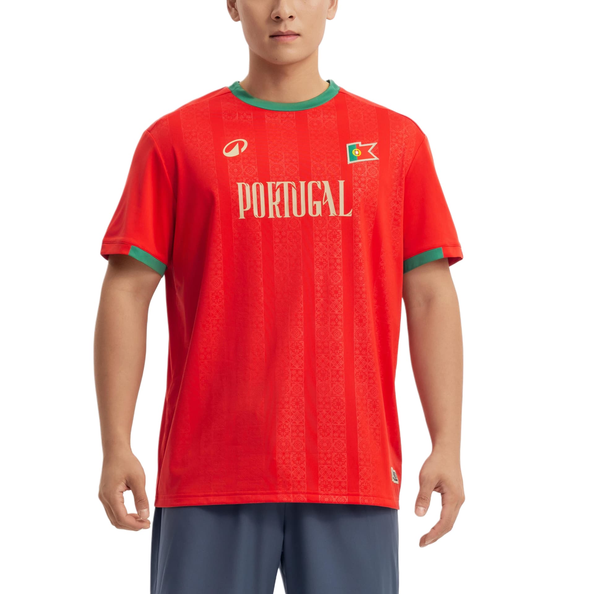 DECATHLON Триумфально-красный Кустарниковый зеленый Унисекс Футбольные Джерси - изображение 1