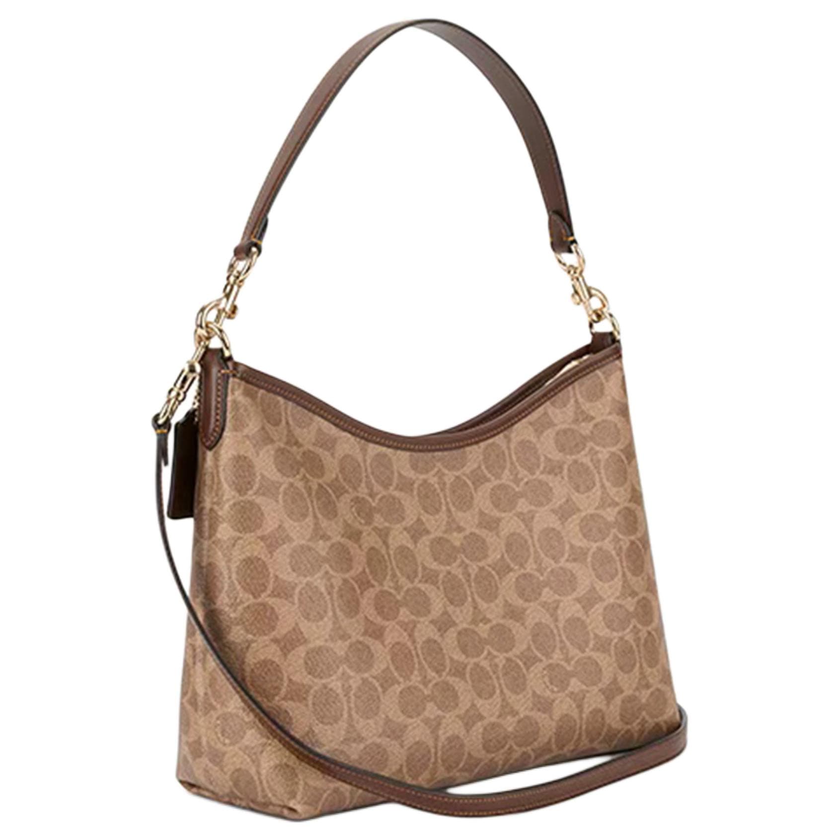 Мини-сумка COACH Laurel Искусственная кожа Сумка через плечо Большая Женская Коричнево-желтая - изображение 2