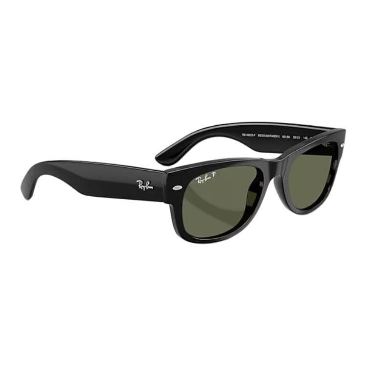 Солнцезащитные очки RayBan Ацетатные Квадратные Солнцезащитные Очки Унисекс Полированные Черные - изображение 3