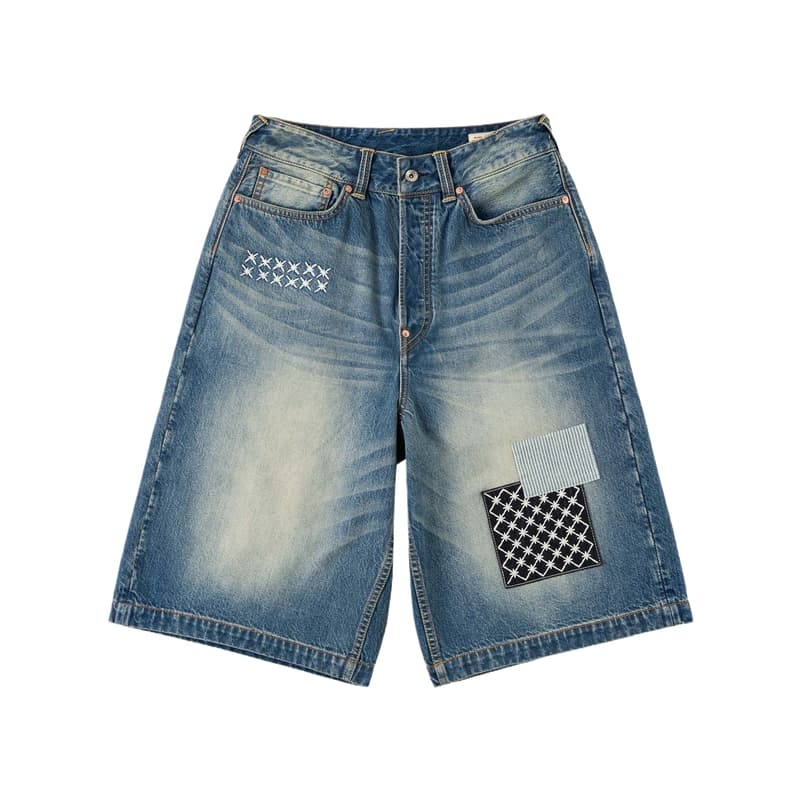 Джинсовые шорты Evisu Джинсовые синие мужские джинсовые шорты - изображение 2