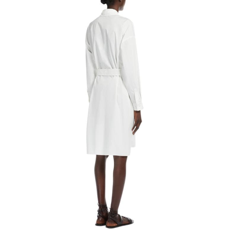 Платье WEEKEND MaxMara Длинное платье с длинными рукавами для женщин белое - изображение 3
