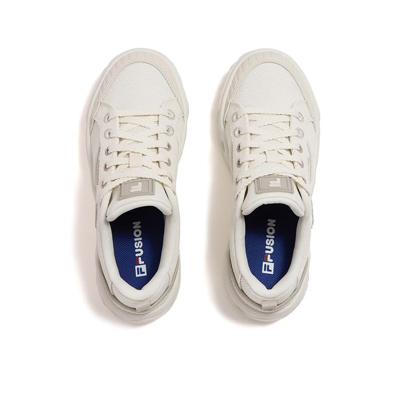 Кроссовки FILA FUSION GITA Ткань Низкие Кеды Скейтборд Обувь Женские Тофу Белый Шампанский Коричневый - изображение 6