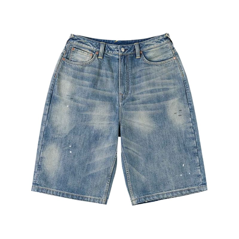 Джинсовые шорты Evisu Джинсовые синие мужские джинсовые шорты - изображение 2
