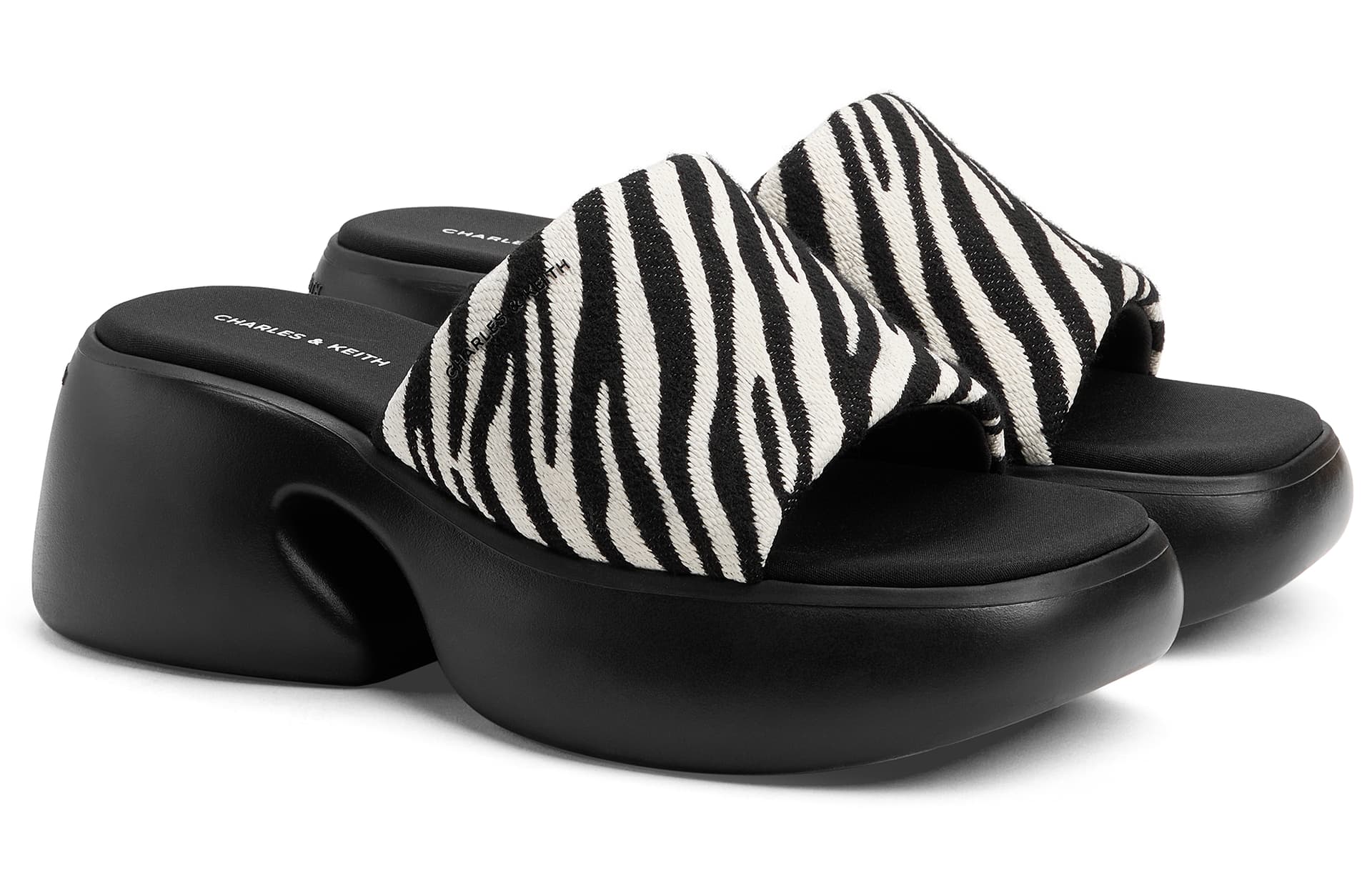 Сандалии CHARLESKEITH ck 7.5cm BLACK TEXTUREDChalk - изображение 2