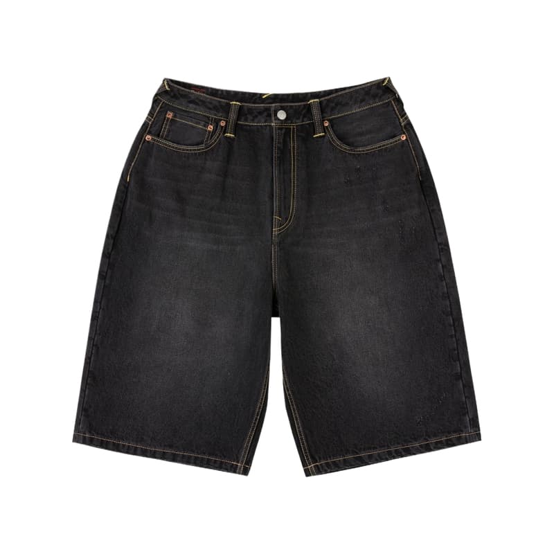 Джинсовые шорты Evisu Denim Черные Мужские Джинсовые Шорты - изображение 2