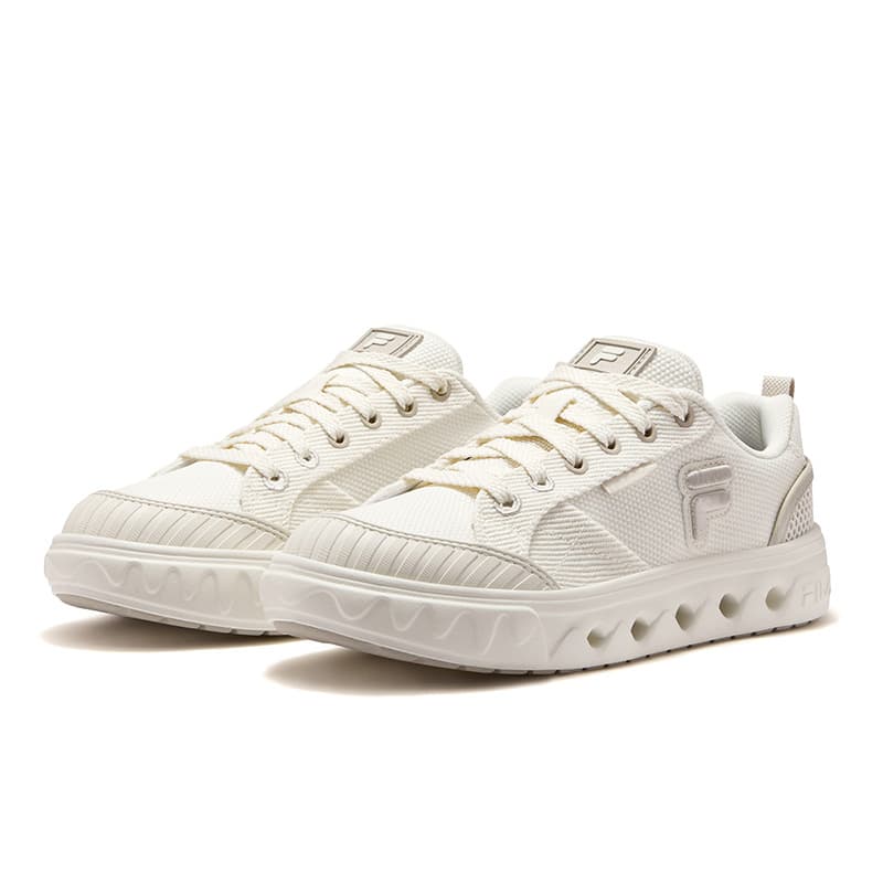 Кроссовки FILA FUSION GITA Ткань Низкие Кеды Скейтборд Обувь Женские Тофу Белый Шампанский Коричневый - изображение 3