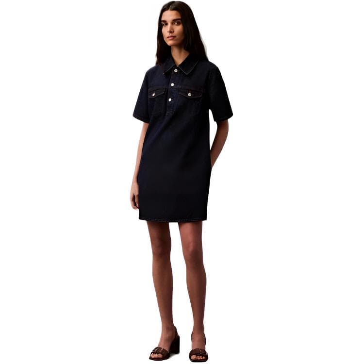 Платье Calvin Klein SS25 Короткое платье с короткими рукавами для женщин - изображение 3