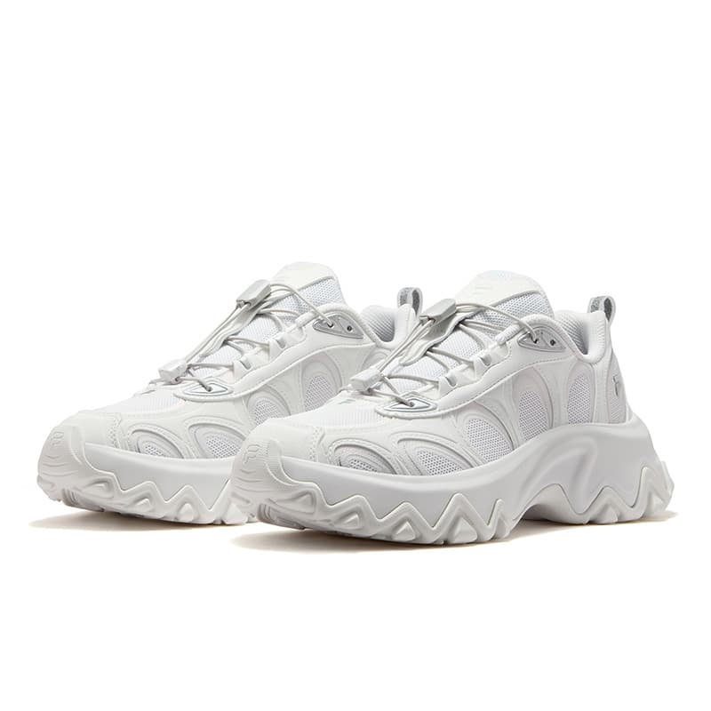Кроссовки FILA FUSION FUSIONEER Низкие массивные кроссовки женские Ярко-белый Космический серебряный - изображение 3