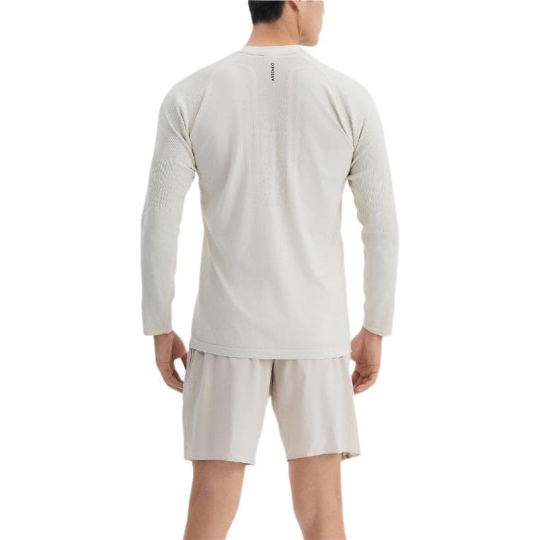 Футболка DECATHLON ARTENGO T Рубашка Мужская Светло-Белая Мел-Серый Экрю - изображение 4