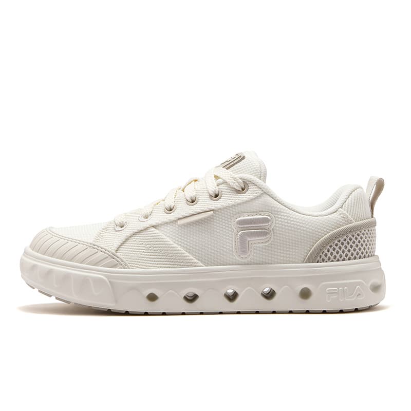 Кроссовки FILA FUSION GITA Ткань Низкие Кеды Скейтборд Обувь Женские Тофу Белый Шампанский Коричневый - изображение 1