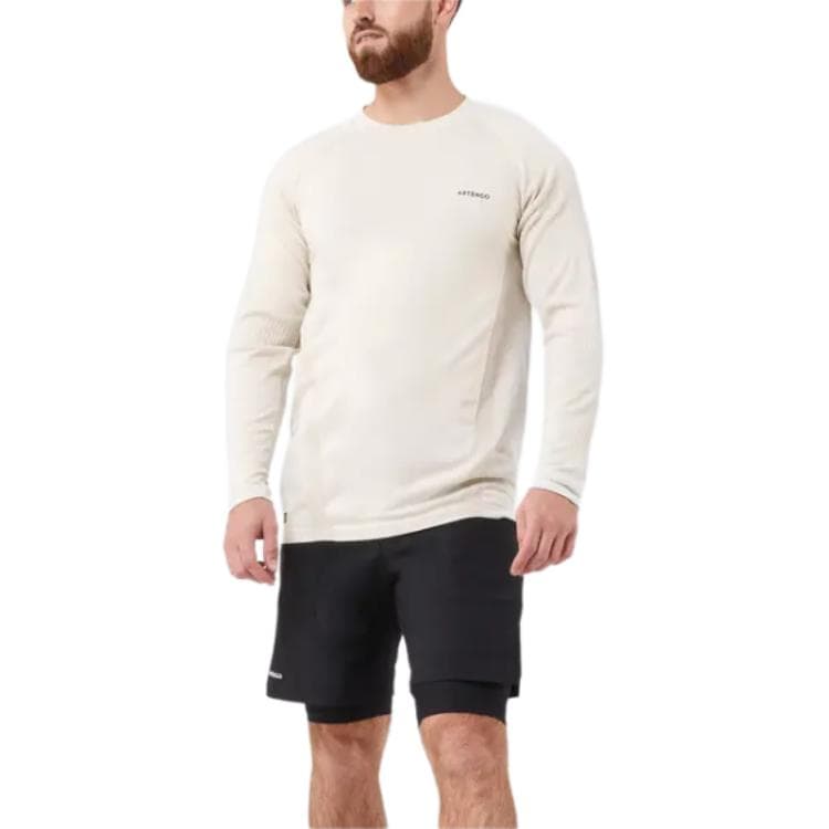 Футболка DECATHLON ARTENGO T Рубашка Мужская Светло-Белая Мел-Серый Экрю - изображение 1