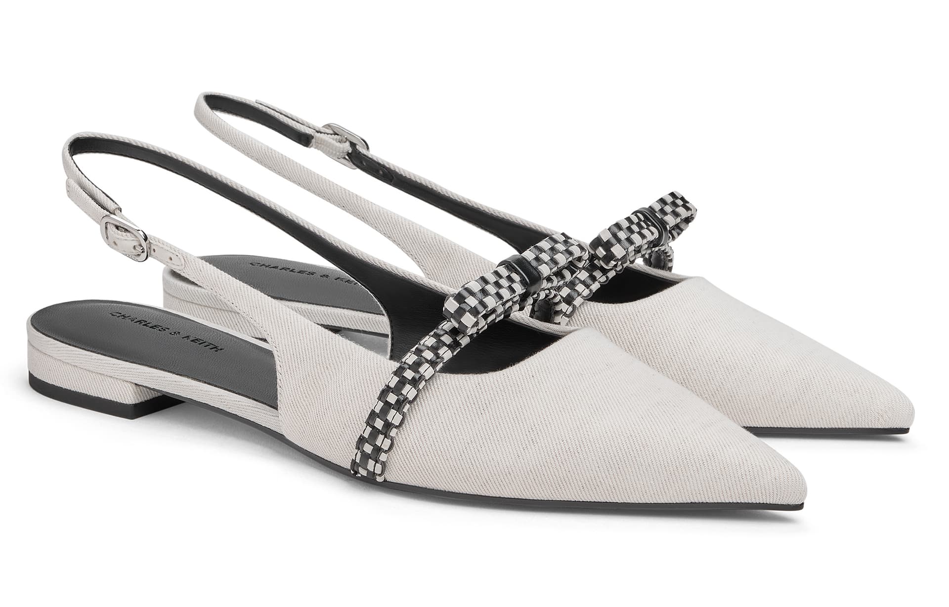 Шлёпанцы CHARLES KEITH Маленький Ck ПУ (полиуретан) Текстиль Шнуровка Сандалии 1,7CM Женские - изображение 2