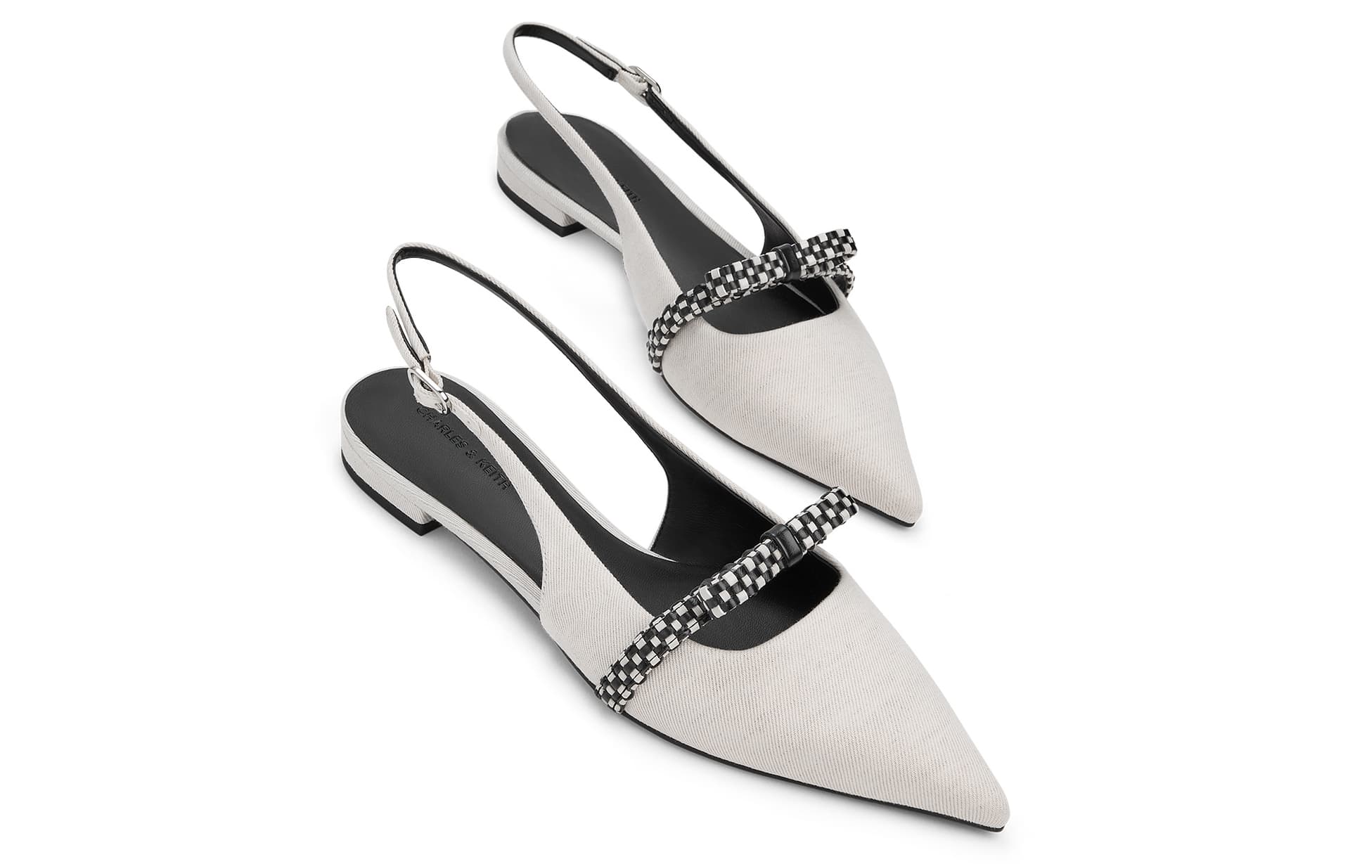 Шлёпанцы CHARLES KEITH Маленький Ck ПУ (полиуретан) Текстиль Шнуровка Сандалии 1,7CM Женские - изображение 3