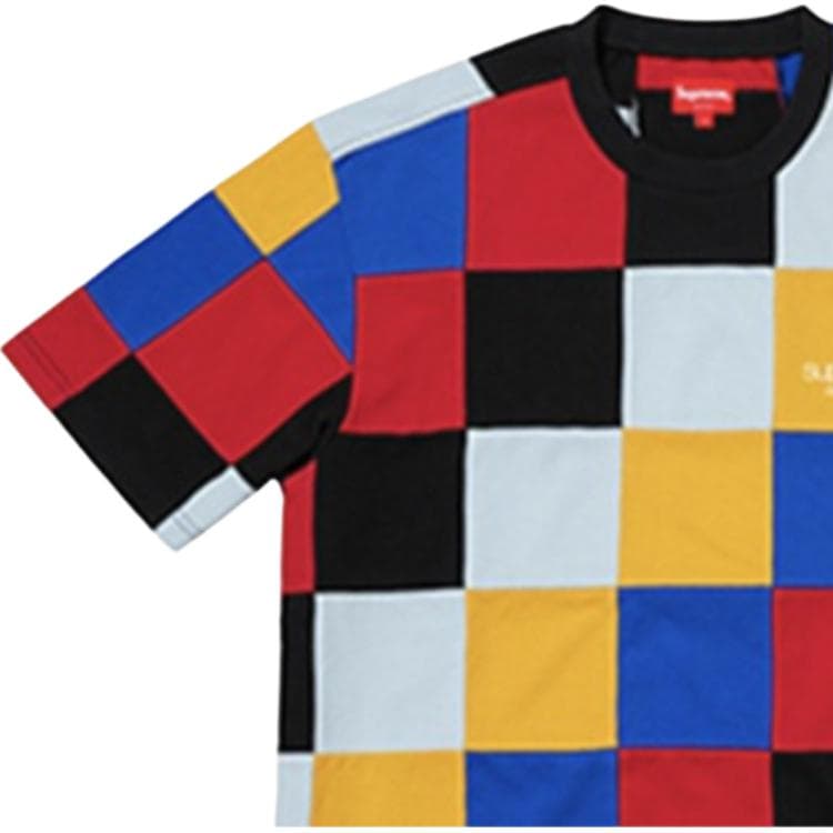 Футболка Supreme FW18 Patchwork Pique Tee RedYellowBlue T - изображение 2