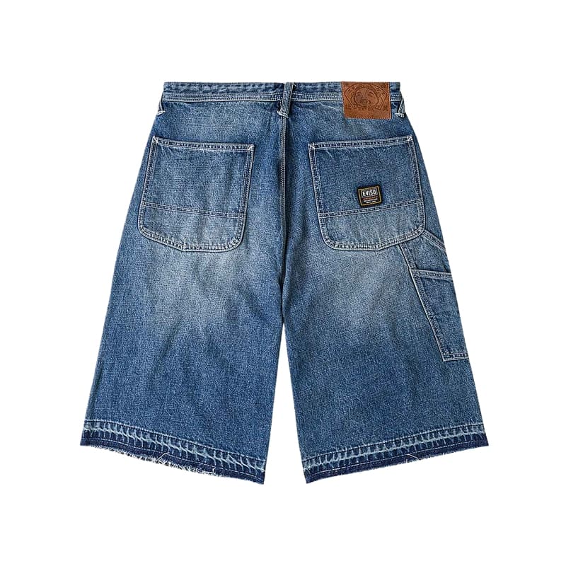 Джинсовые шорты Evisu Джинсовые синие мужские джинсовые шорты - изображение 2