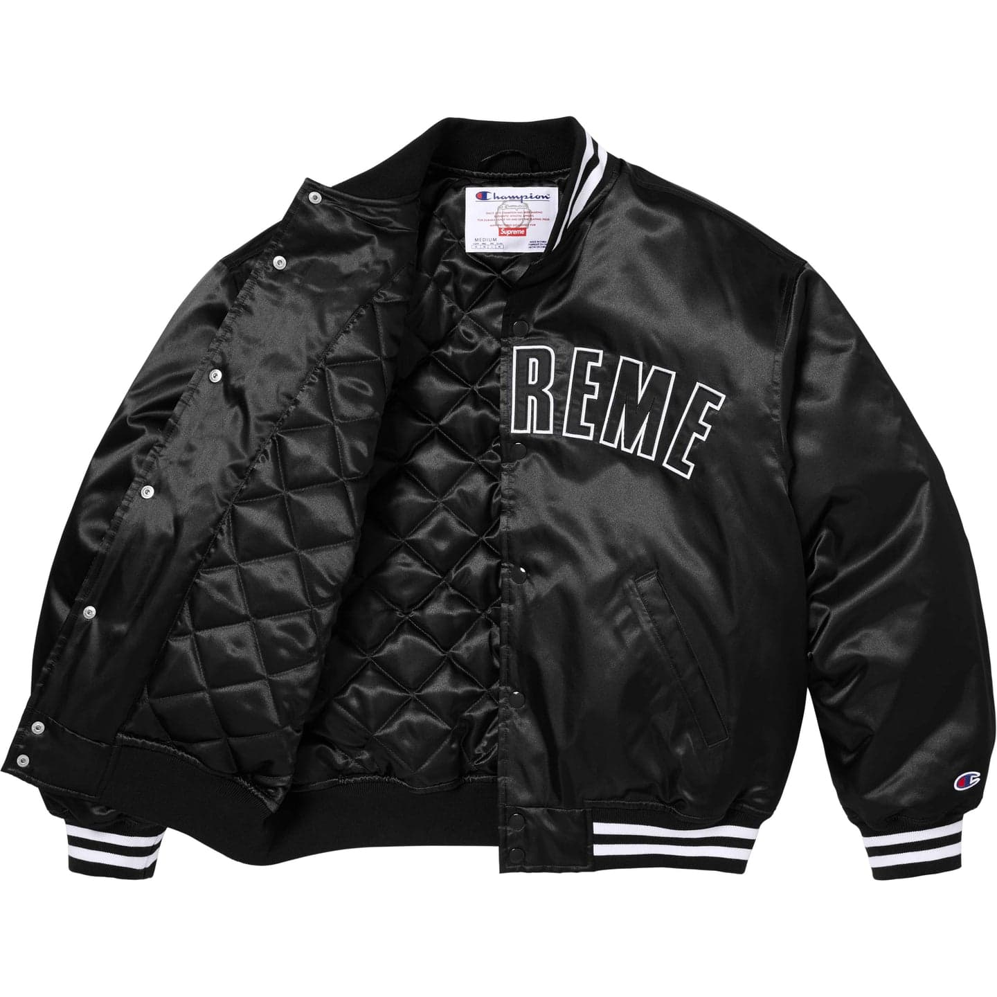 Куртка Supreme X Champion SS26 WEEK8 Сатиновая Куртка Varsity Унисекс - изображение 2