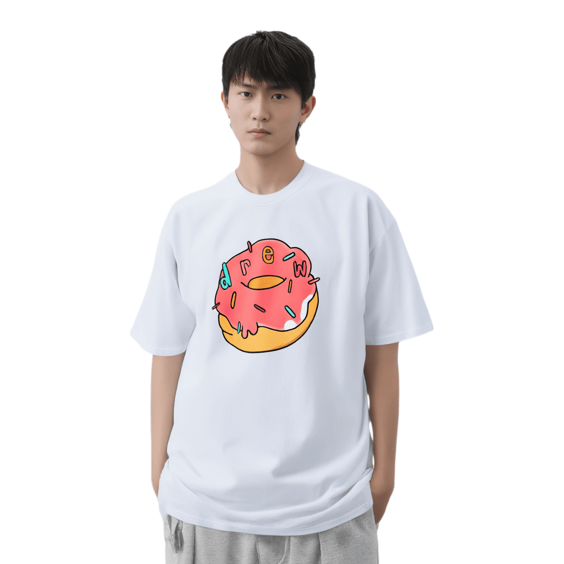Футболка Drew House logo FW21 Donut Ss Tee Whtie T - изображение 3