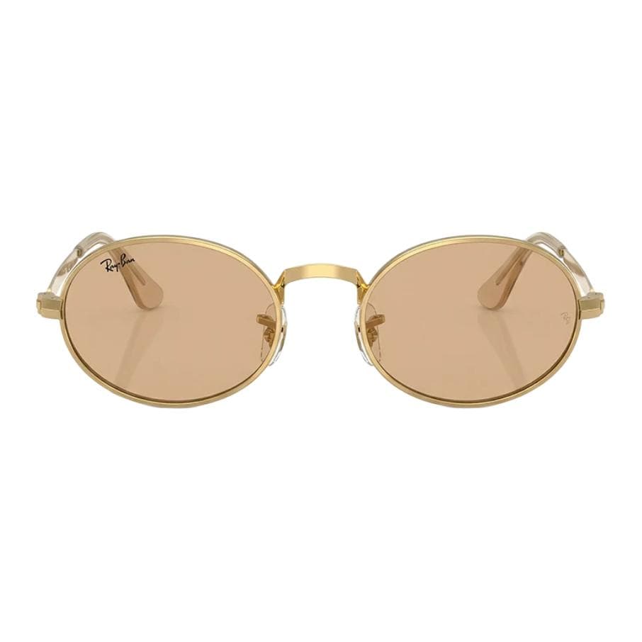 Солнцезащитные очки RayBan Металлические Овалные Солнцезащитные Очки Унисекс Золото - изображение 2