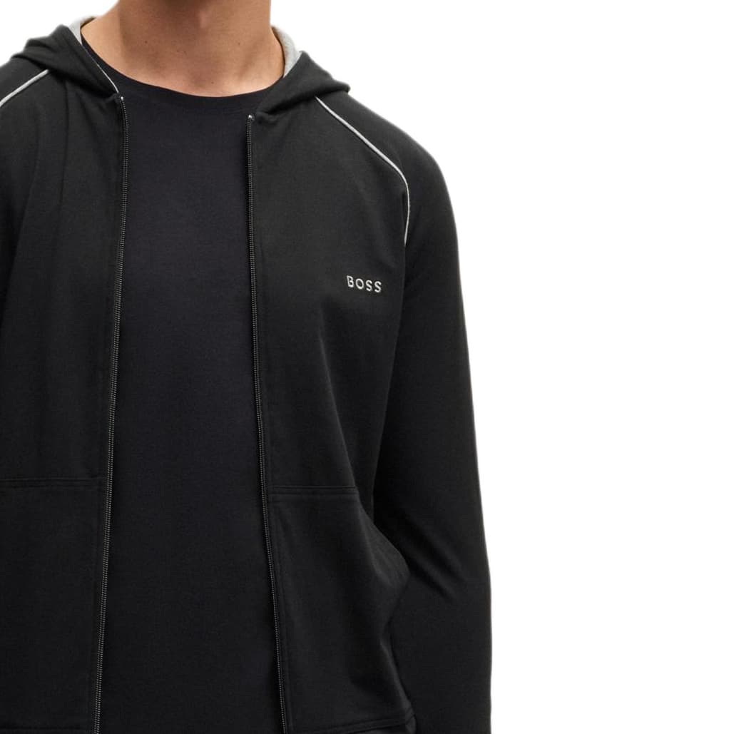 Куртка HUGO BOSS Stretch-Cotton Zip-Up Hoodie With Logo Detail - изображение 6