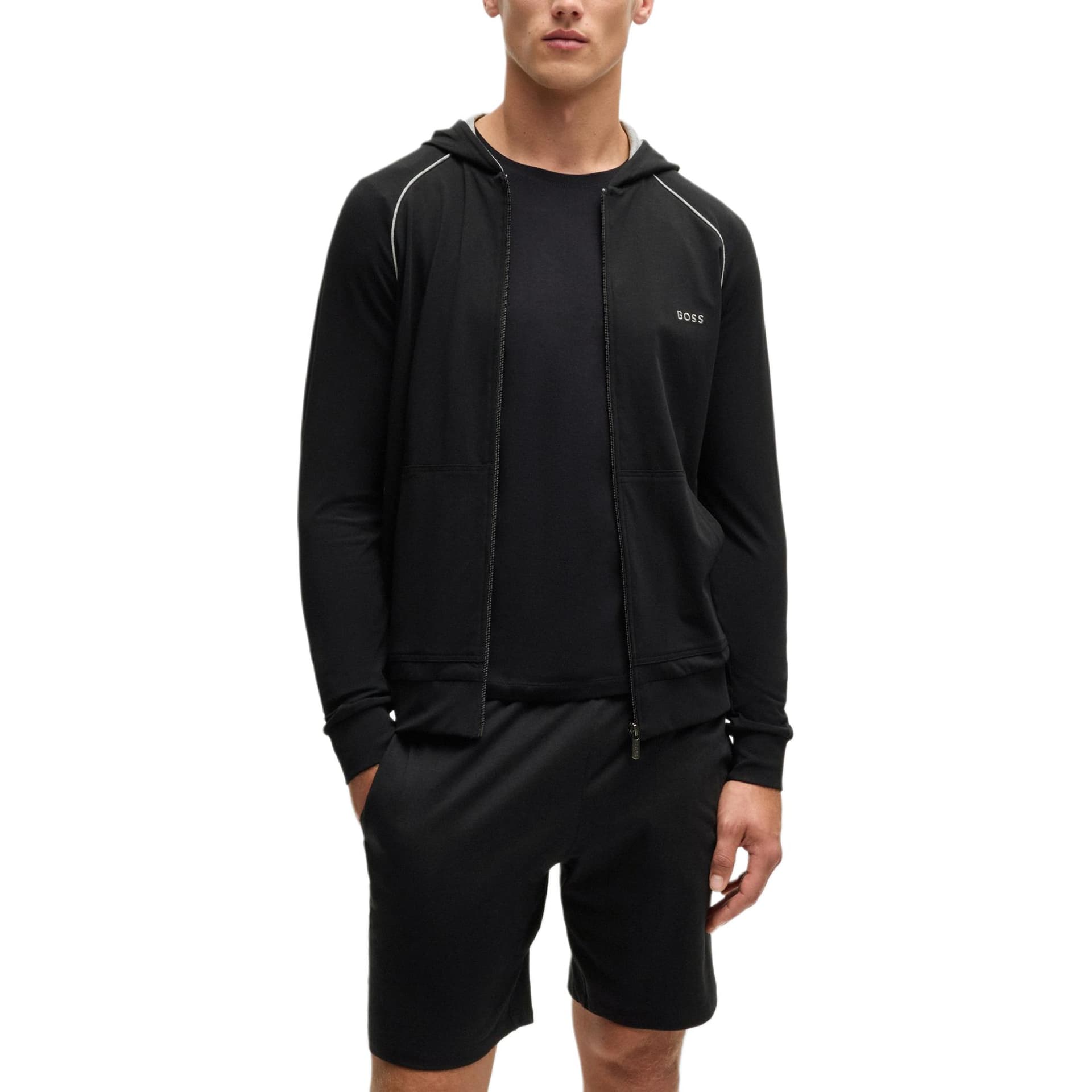 Куртка HUGO BOSS Stretch-Cotton Zip-Up Hoodie With Logo Detail - изображение 3