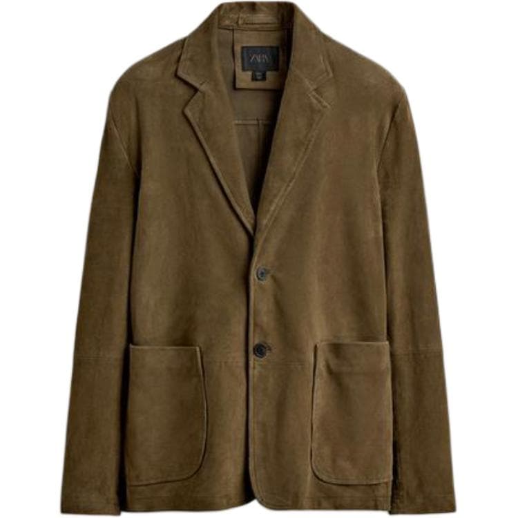 Пиджак ZARA Оливково-зеленый Мужской Деловые костюмы - изображение 1