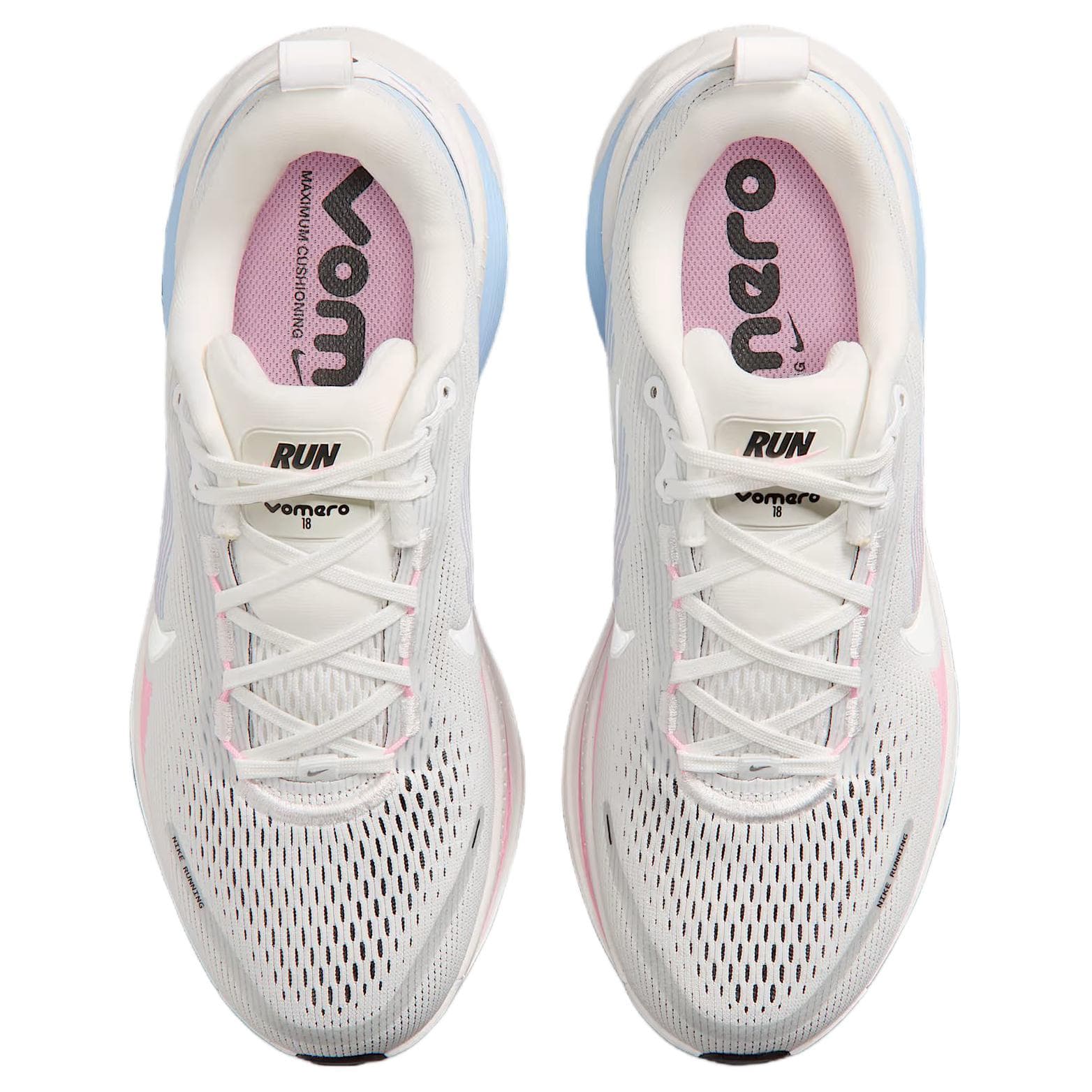 Кроссовки для бега Nike Vomero 18 Дышащие Беговые Кроссовки Женские Белые Синие Розовые - изображение 4