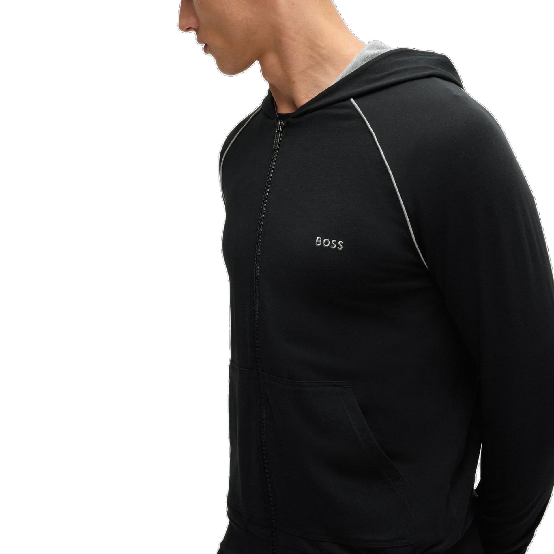Куртка HUGO BOSS Stretch-Cotton Zip-Up Hoodie With Logo Detail - изображение 5