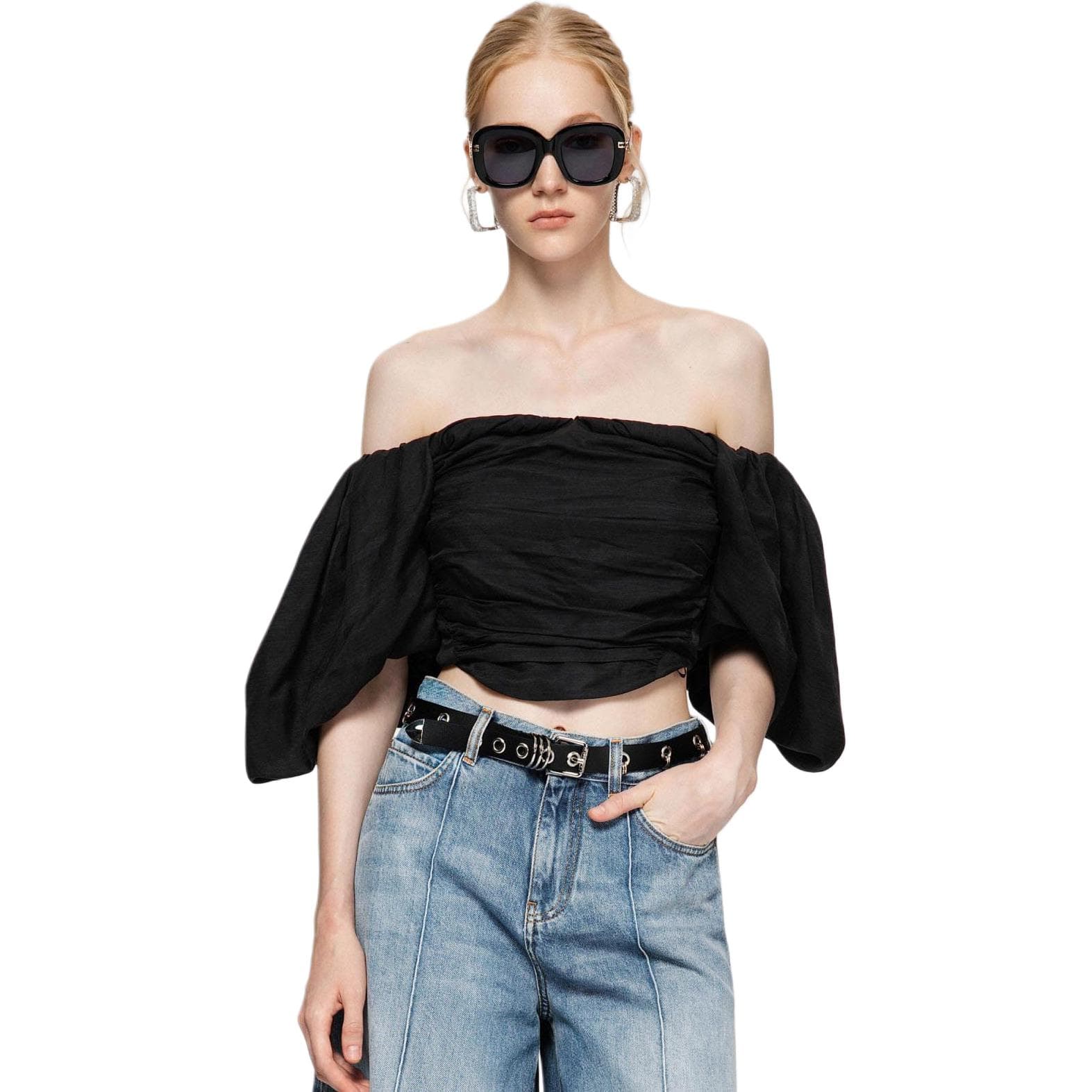 PINKO Черный Женский Короткий Топ - изображение 1
