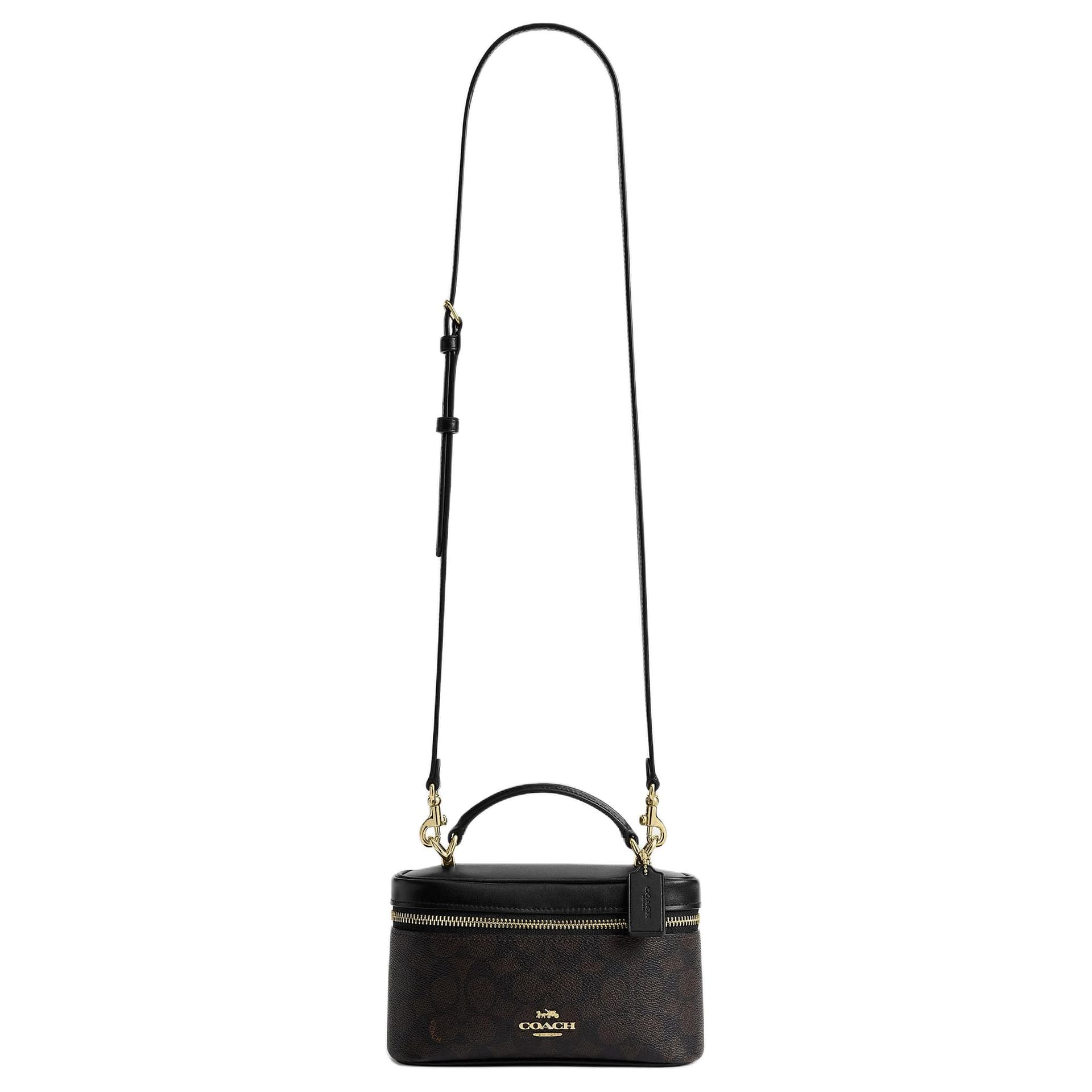 Сумка COACH Искусственная кожа с коровьей кожей маленькие женские сумки коричневого и черного цвета - изображение 2