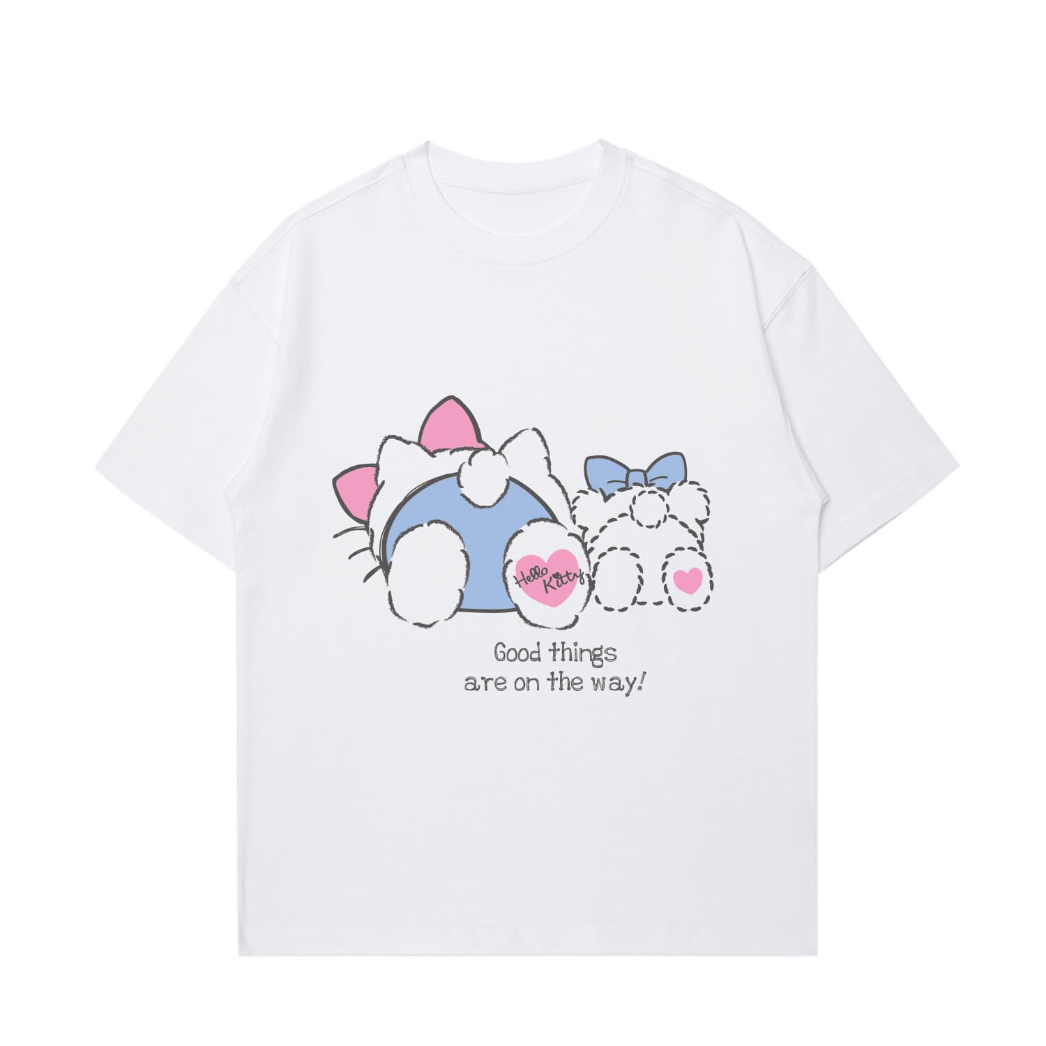 Футболка Sanrio x Hello Kitty Летняя футболка с рукавом с оборками на плечах женская - изображение 1