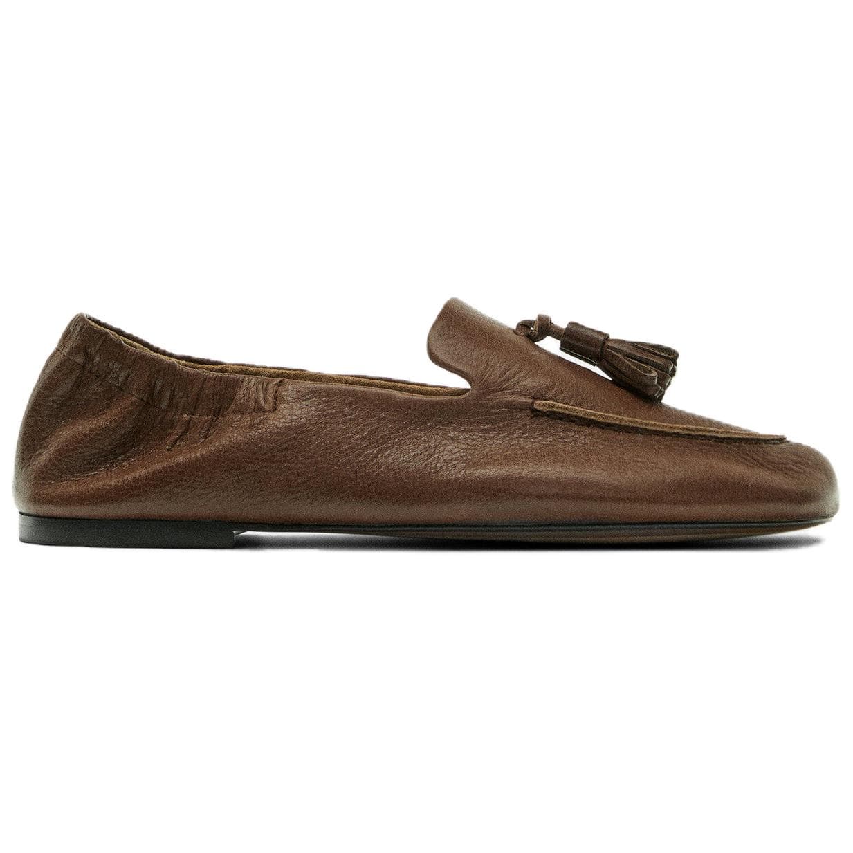 Лоферы Massimo Dutti Лоферы из коровьей кожи женские коричневые - изображение 2
