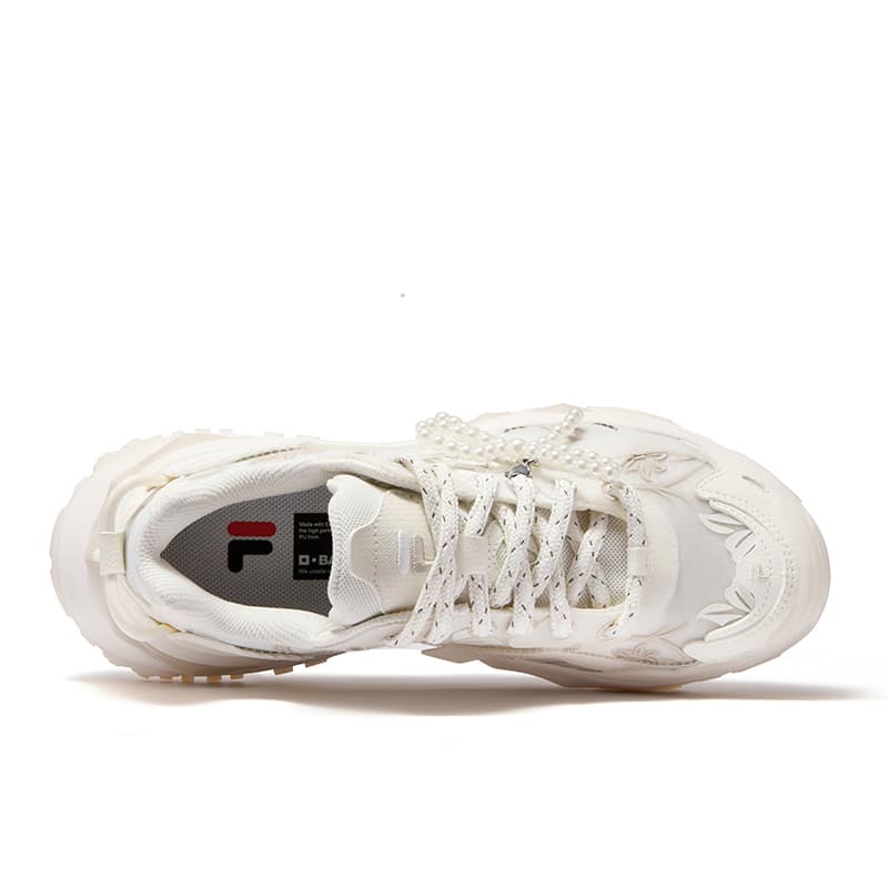 Кроссовки FILA FUSION Бьянко Аbrasion Resistant Дышащий Массивные кроссовки Женские Снег Туманно-серый - изображение 5