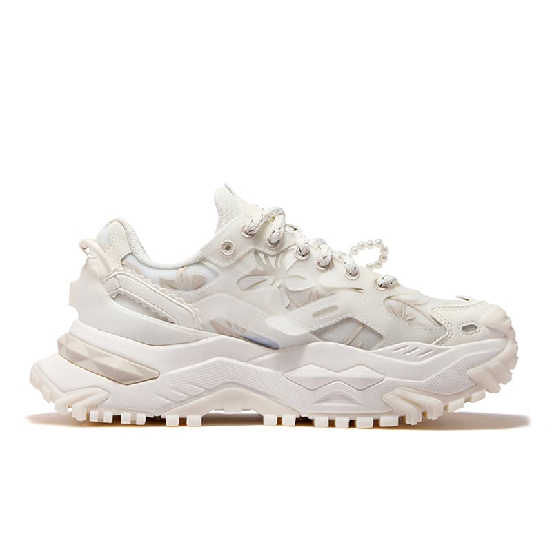 Кроссовки FILA FUSION Бьянко Аbrasion Resistant Дышащий Массивные кроссовки Женские Снег Туманно-серый - изображение 2