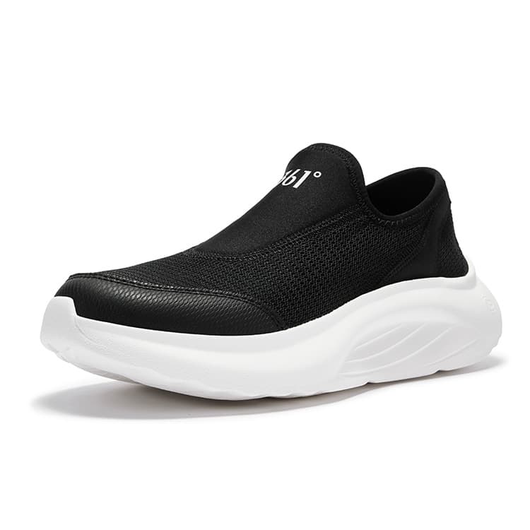 Кроссовки 361° Коллекция Slip ON Устойчивая к истиранию Дышащая Низкий Верх Повседневная Обувь Женская Черно-Белая - изображение 2