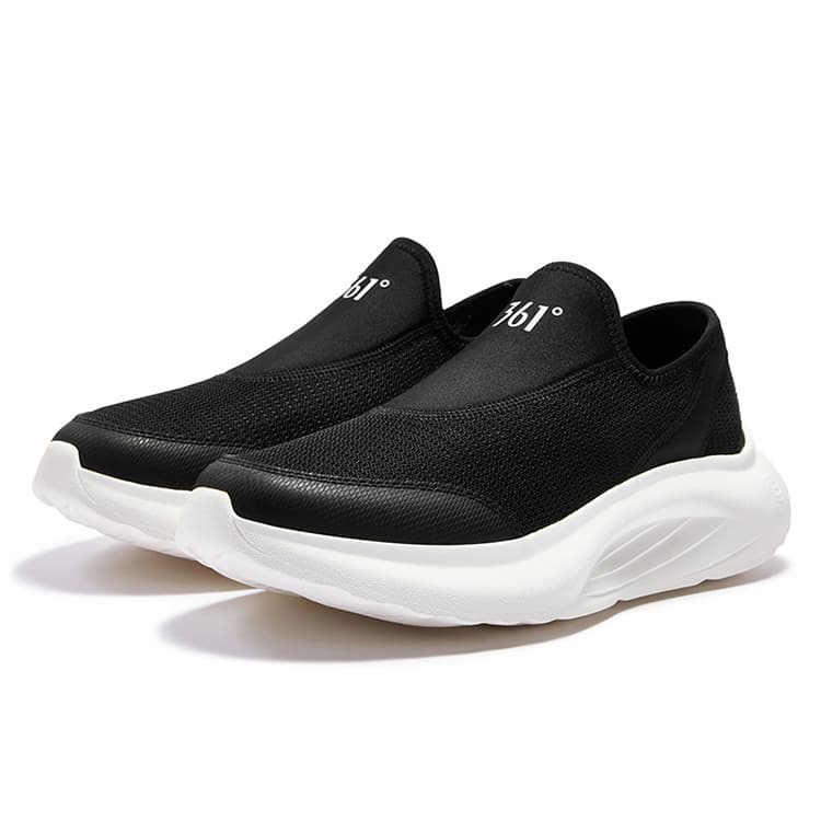 Кроссовки 361° Коллекция Slip On Устойчивая к истиранию Дышащая Обувь Низкий Верх Повседневная Мужская Черно-Белая - изображение 3