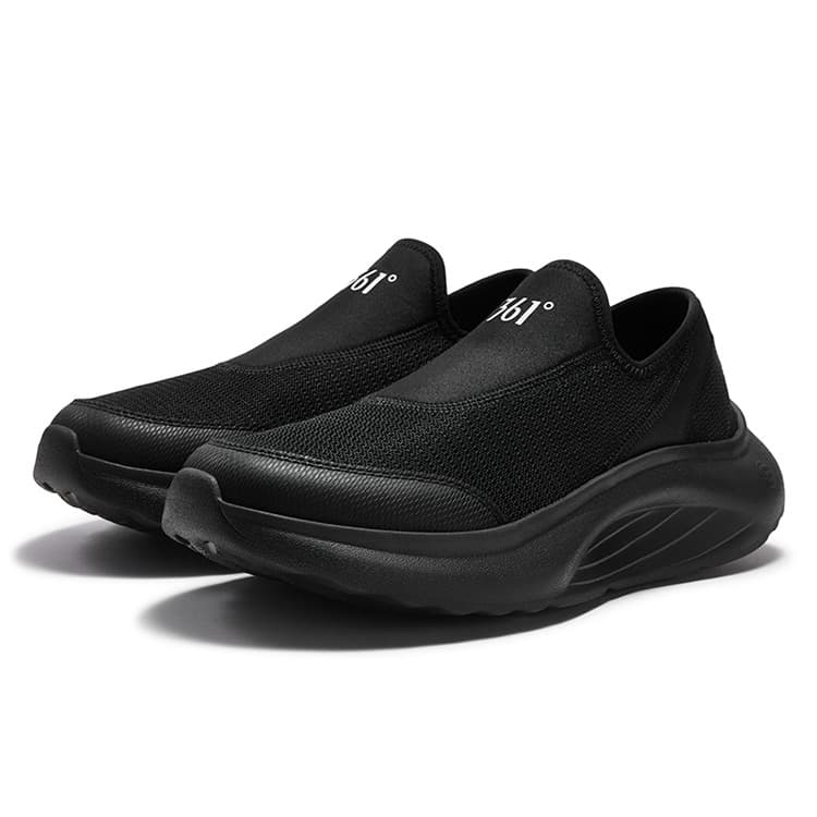 Кроссовки 361° Коллекция Slip On Амортизация Устойчивость к износу Дышащая Низкий Верх Повседневная Обувь Мужская Обсидиан Черный - изображение 3