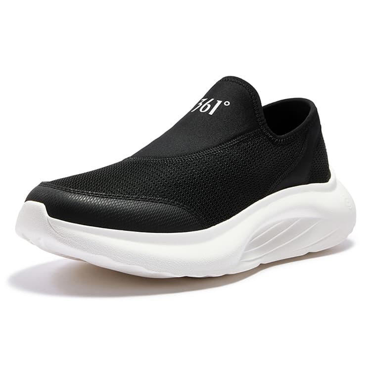 Кроссовки 361° Коллекция Slip On Устойчивая к истиранию Дышащая Обувь Низкий Верх Повседневная Мужская Черно-Белая - изображение 2