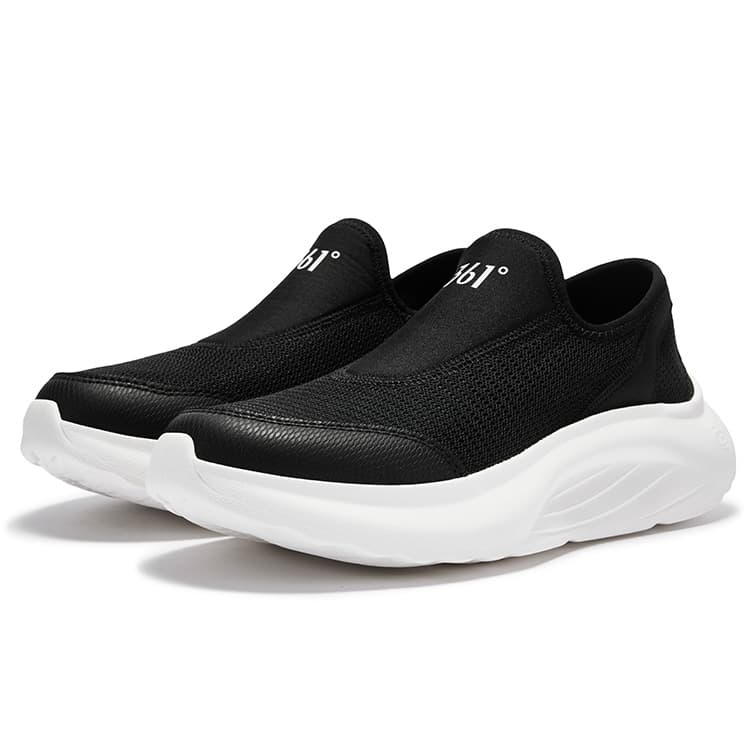Кроссовки 361° Коллекция Slip ON Устойчивая к истиранию Дышащая Низкий Верх Повседневная Обувь Женская Черно-Белая - изображение 3