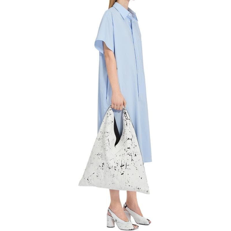 Платье MM6 Maison Margiela SS25 Короткое платье с короткими рукавами женское светло-синее - изображение 4