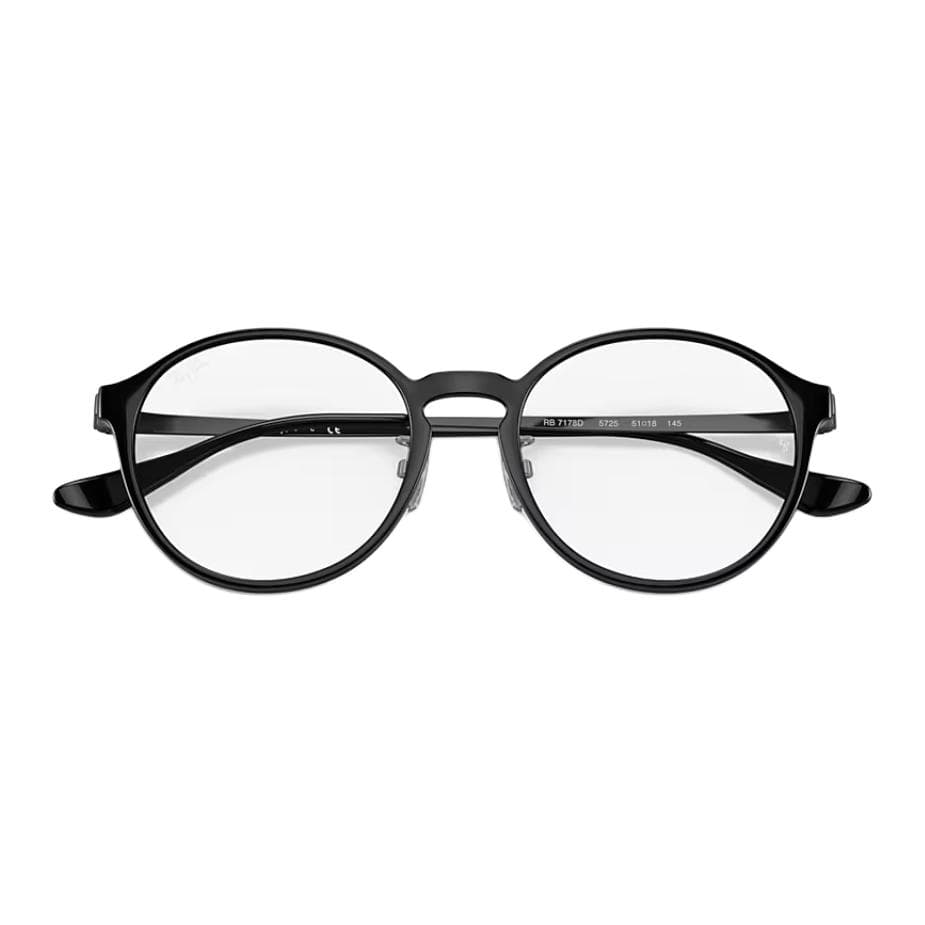 Оправа RayBan Литьевые Очки Круглые с Диоптриями Унисекс Полированный Черный - изображение 4
