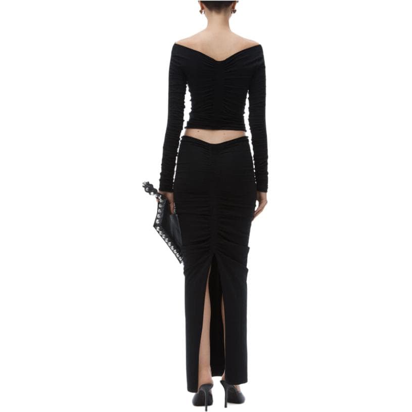 Юбка Alexander Wang FW24 Повседневная длинная юбка женская черная - изображение 3