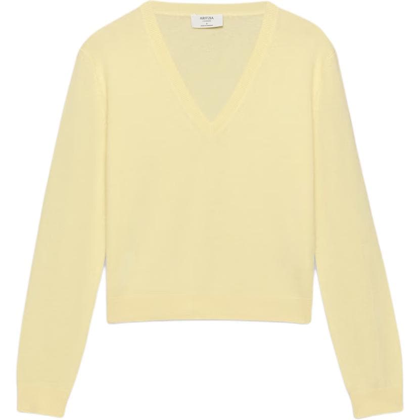 ARITZIA Bare Плюшевый свитер с круглым вырезом V-образный плюшевый свитер с круглым узором Женский - изображение 1