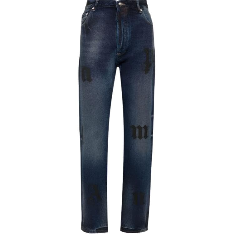Штаны PALM ANGELS Blue Men's Jeans PALM ANGELS Синий Мужские Джинсы - изображение 1