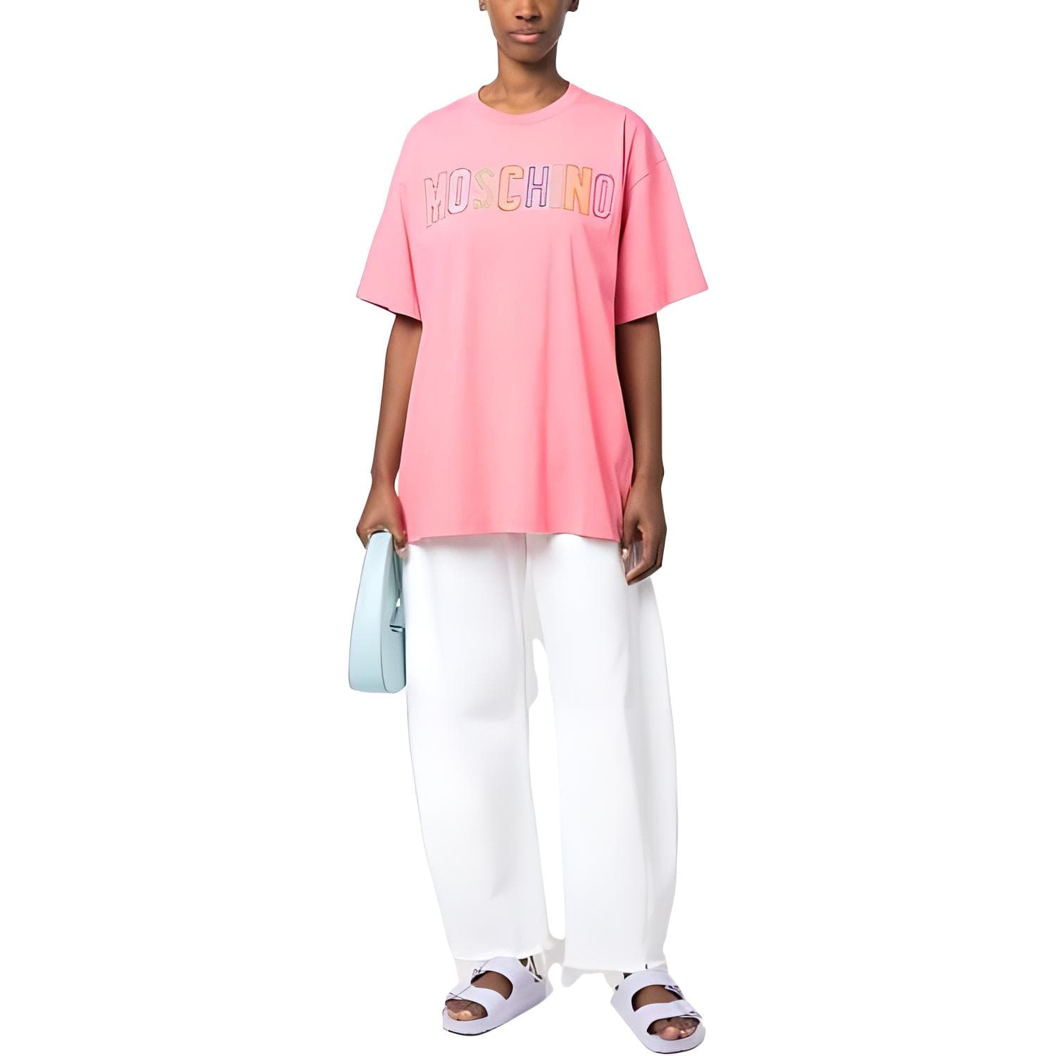 Футболка MOSCHINO Розовые Женские T-рубашки - изображение 2