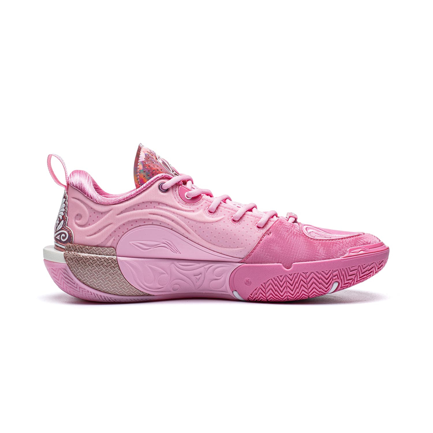 Кроссовки для баскетбола Li-Ning WOW12 Way of Wade 12 Доброта Двухслойная технология Bounse Carbon Plate Гибкость, стабильность, поддержка, амортизация, противоскольжение, износостойкость, дышащие, отскок, сцепление Лоу-топы Баскетбольные кроссовки Унисекс Bubble Pink - изображение 2
